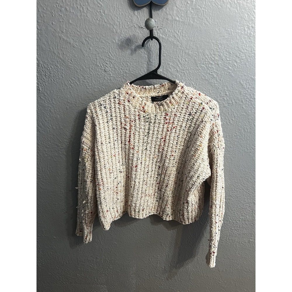 Bershka  XS Cream Color‎ Short Cropped Sweater Womens